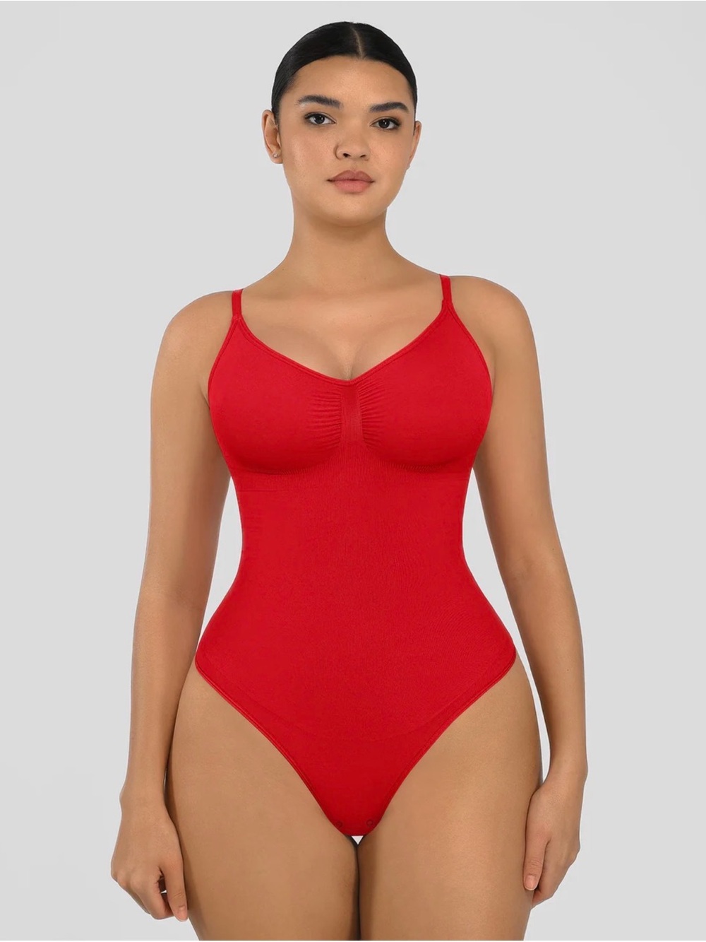 FEELINGIRL SMOOTH CONTOUR TUMMY CONTROL SEAMLESS BODYSUIT Rust Red M/L